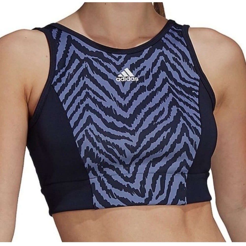 WOMENS ADIDAS ZEBRA PRINT SPORTS BRA MEDIUM NWT